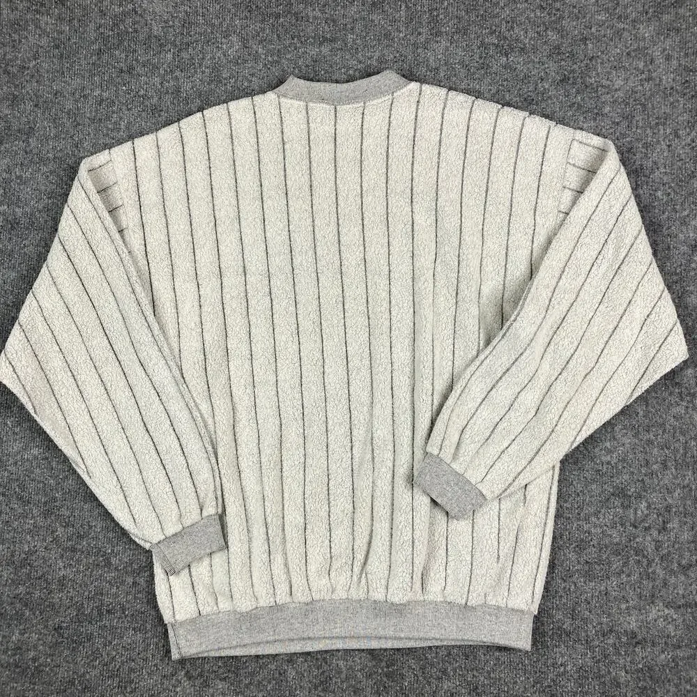 Carolina Smile Sweatshirt Mens Size L Gray‎ Hilton Head USA Striped Vintage Crew